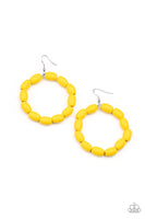 Living The WOOD Life - Yellow Earrings