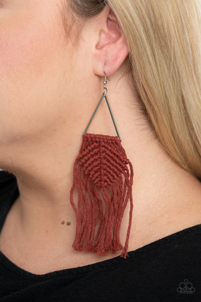 Macrame Jungle - Brown Earrins