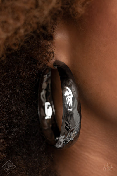 Hey, HAUTE Shot Black Hoop Earrings