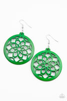 Mandala Meadow- Green Earrings