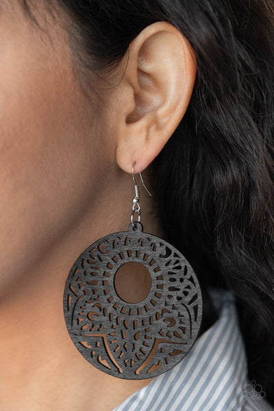 Mandala Mambo Black Earrings