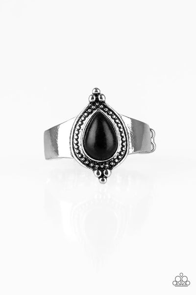 Mineral Minimalist Black Ring