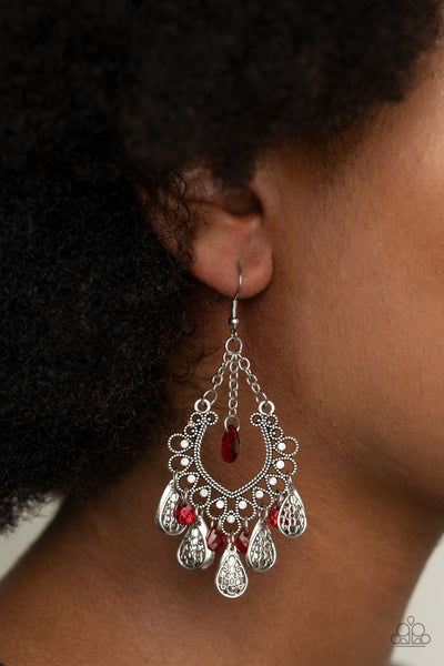 Musical Gardens - Red Earrings