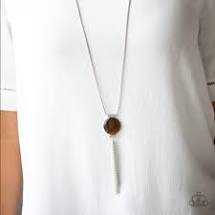 Happy As Can Beam Brown Necklace