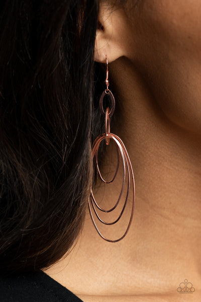 OVAL The Moon - Copper Earrings