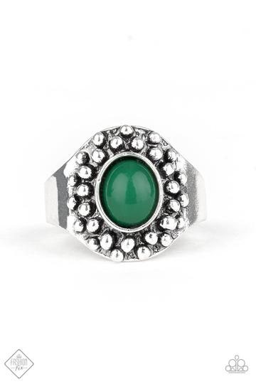 Please and Thank You -Green Bead Ring