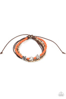 Raffia Remix - Orange Pull Cord Bracelet