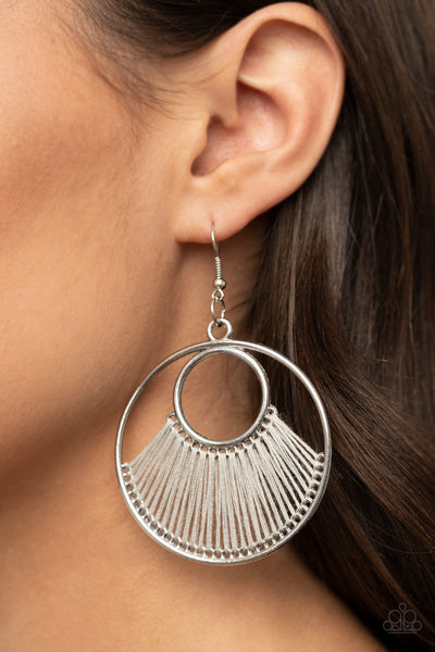 Really High-Strung - Silver Earrings