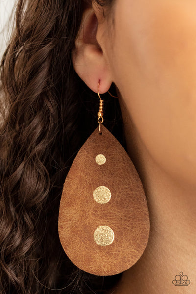 Rustic Torrent - Gold Earrings