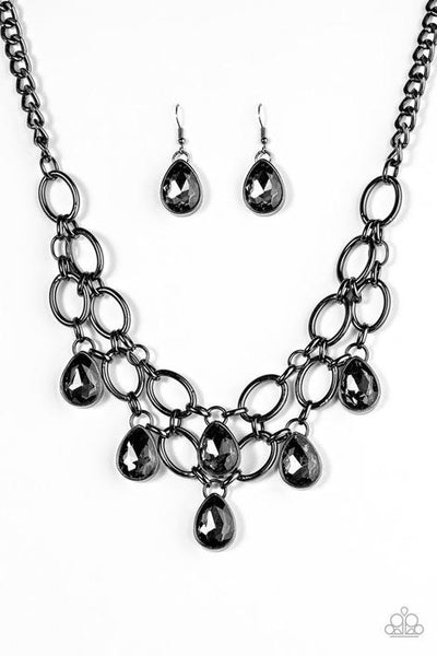 Show Stopping Shimmer Black Necklace