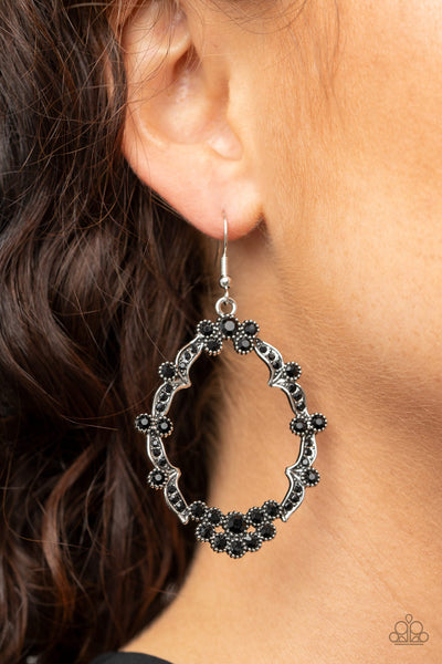 Sparkly Status - Black Earrings