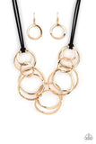 Spiraling Out Of COUTURE- Gold Necklace