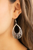 Stylish Serpentine - Silver Earrings