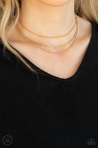 Subtly Stunning - Gold Choker Necklace