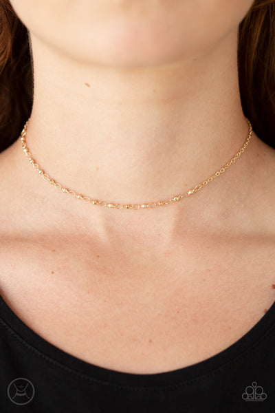 Take A Risk - Gold Choker Necklace