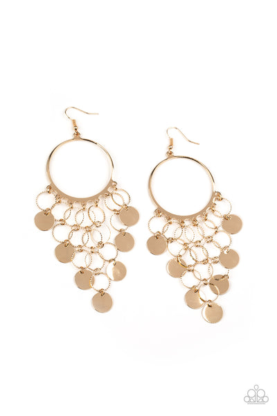 Take a CHIME Out - Gold Earrings