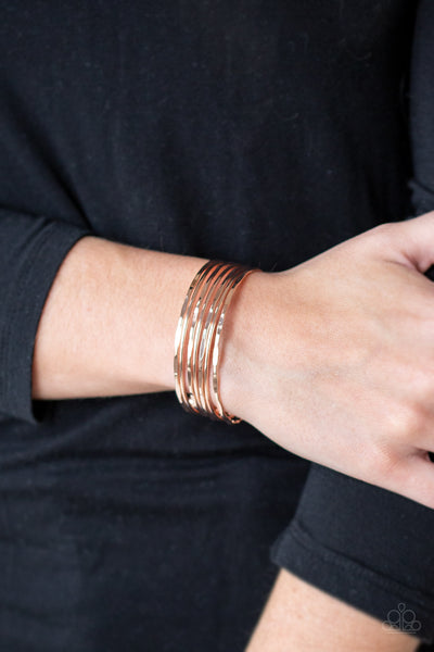 Timelessly Textured - Rose Gold Cuff Bracelet