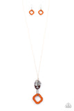 Top Of The WOOD Chain - Orange Necklace