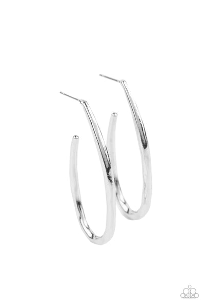 Totally Hooked - Silver Earrings