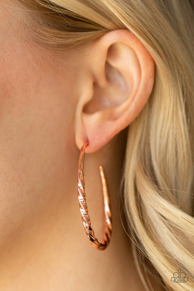 Twisted Edge - Copper Earring