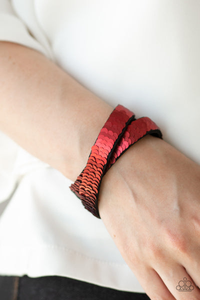 Under The SEQUINS - Brown/Red Two Sided Bracelet