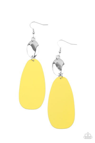 Vivaciously Vogue - Yellow Earrings