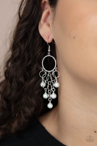 When Life Gives You Pearls - White Earrings