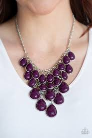 Shop Til You Teardrop Purple Necklace