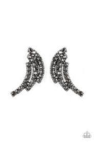 Wing Bling Silver Post Earrings