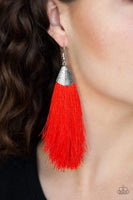 Tassel Temptress Red Earring
