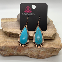 Desert Quench - Copper and Blue Earrings