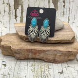 Rural Roadrunner - Blue Earrings