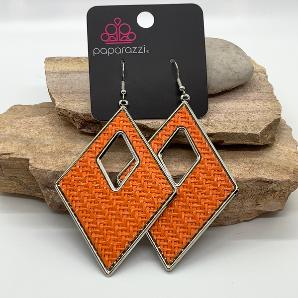 Woven Wanderer - Orange Earrings