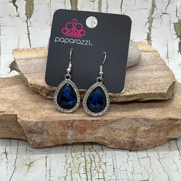 Dripping With Drama - Blue Earrings