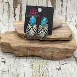 Rural Roadrunner - Blue Earrings