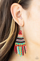 Beaded Bohemian Red Earrings