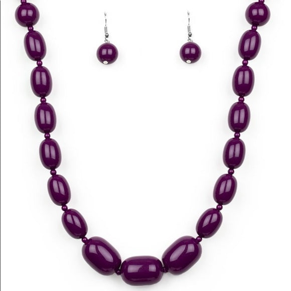 Poppin Popularity Purple Necklace
