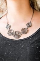 Rosy Rosette Black Necklace